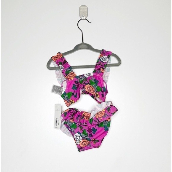 NWT Janie & Jack Separate Swimsuit Pieces Pink 6-12 Months Top 2T Bottoms - Picture 2 of 4